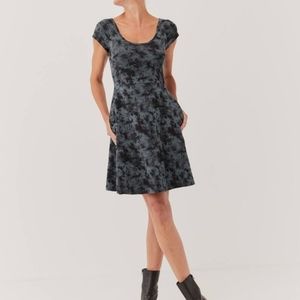 Pact Dark Cloud Fit & Flare Back Detail Dress Size XL